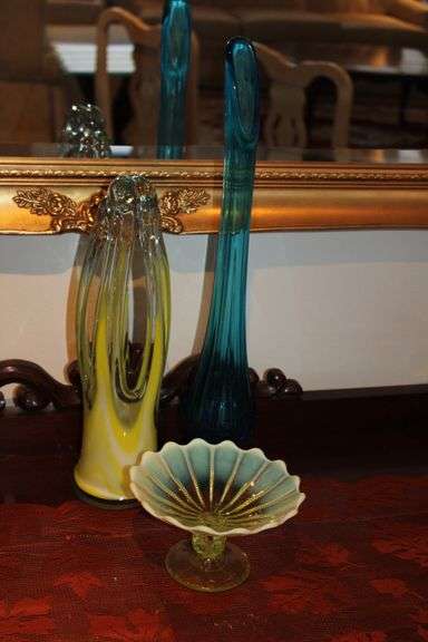 MCM Glass Vases & Bowl