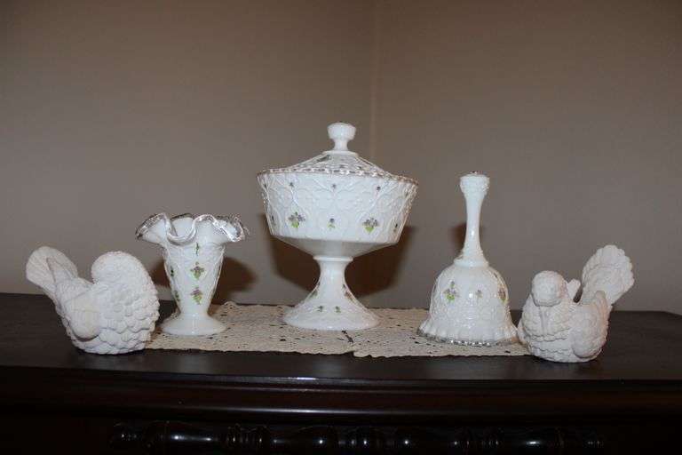 Fenton Silver Crest & Doves Auction Ohio