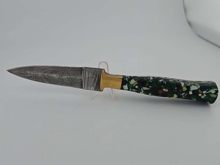 Damascus Dagger w/ Leather Sheath