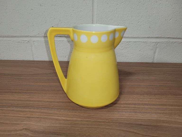 Celebrate Registered Large Yellow Creamer with Polka Dots - Germany Vintage