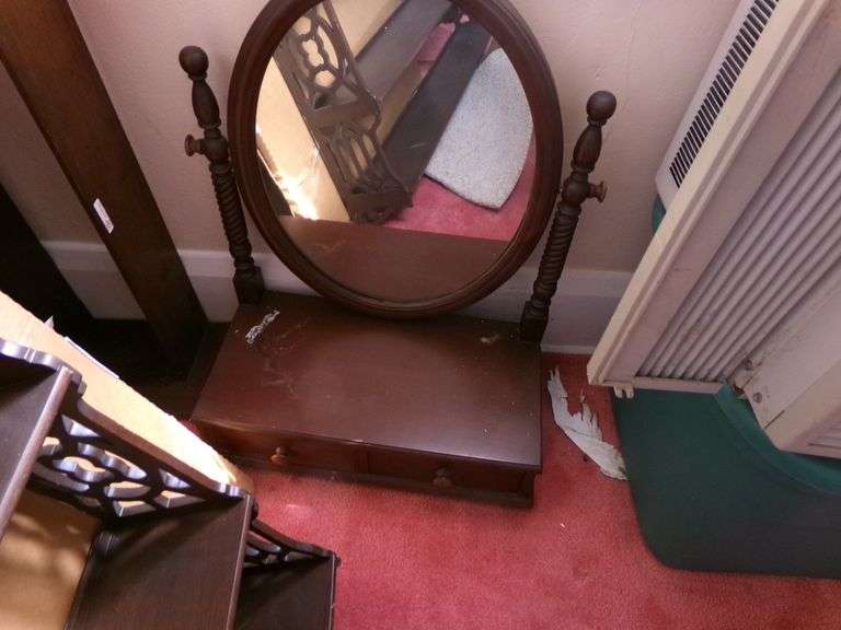 Single Wooden Chair, Misc. Mirrors, Shelf