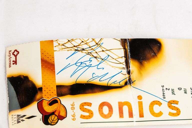 Nate McMillan Signed Ticket- Sonics