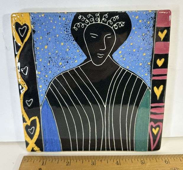 Tamara Jaeger John King 1994 Art Pottery Tile Morocan Stars