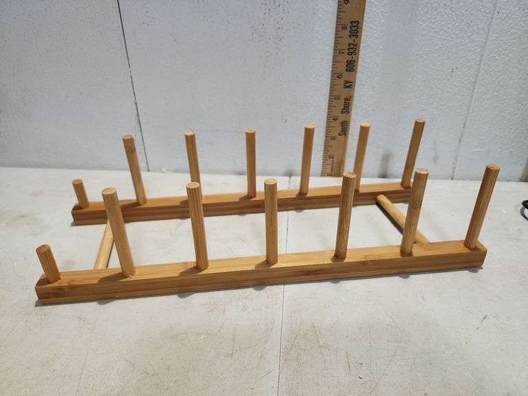 New In Package Bamboo Wooden Dish Rack/Wall Hook