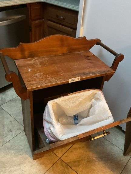 Wood Trash Can - Fair Condition.