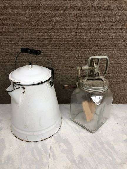 Enamelware Pot/Butter Churner
