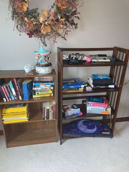 Bookshelves with contents