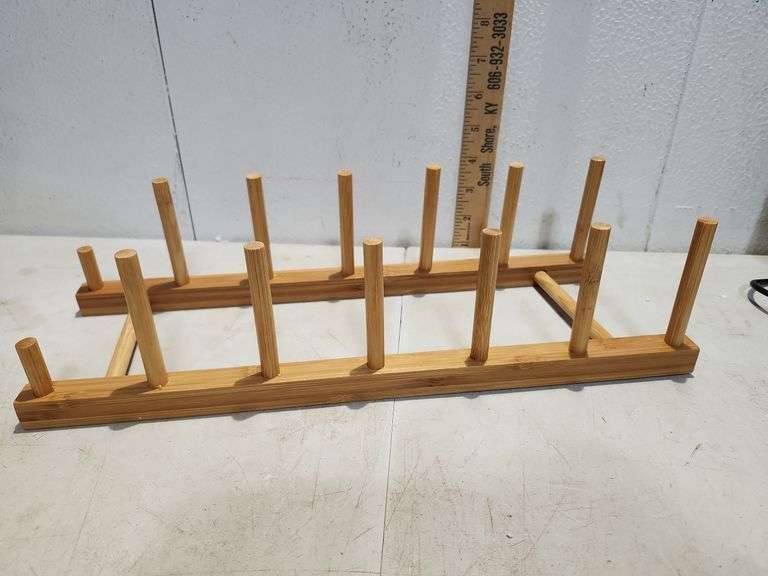New In Package Bamboo Wooden Dish Rack/Wall Hook