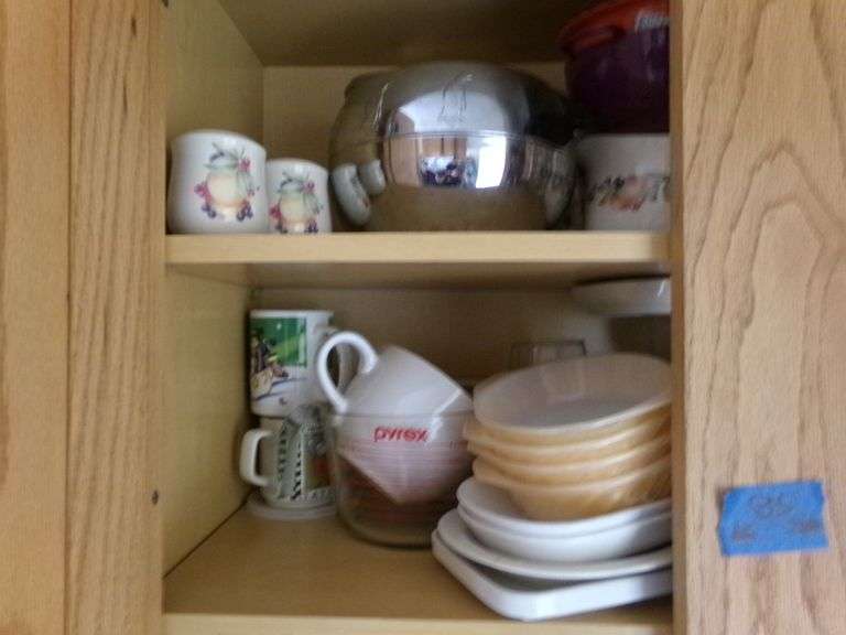 Coffee Cups, Misc. Dishes & More. Contents Of 7 Cupboards.