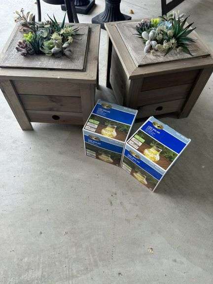 Storage planters, lights