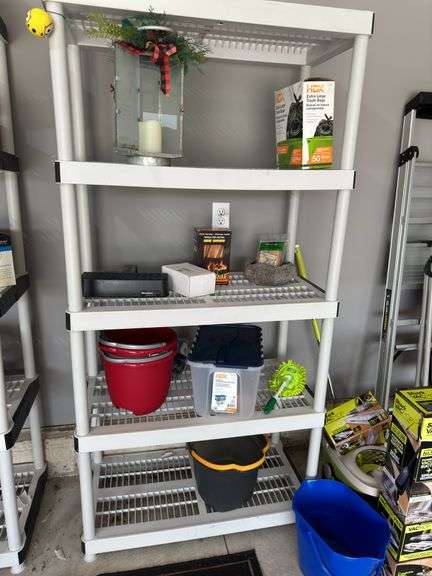 Unmarked Garage shelving unit