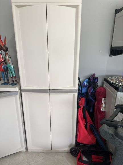 Sterilite tall storage cabinet