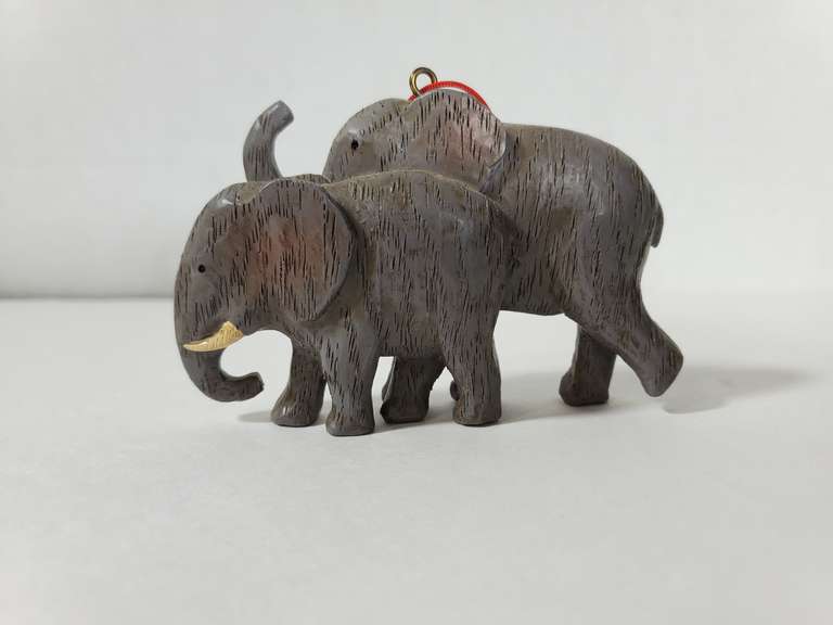 Two Gray Elephants Ornament.