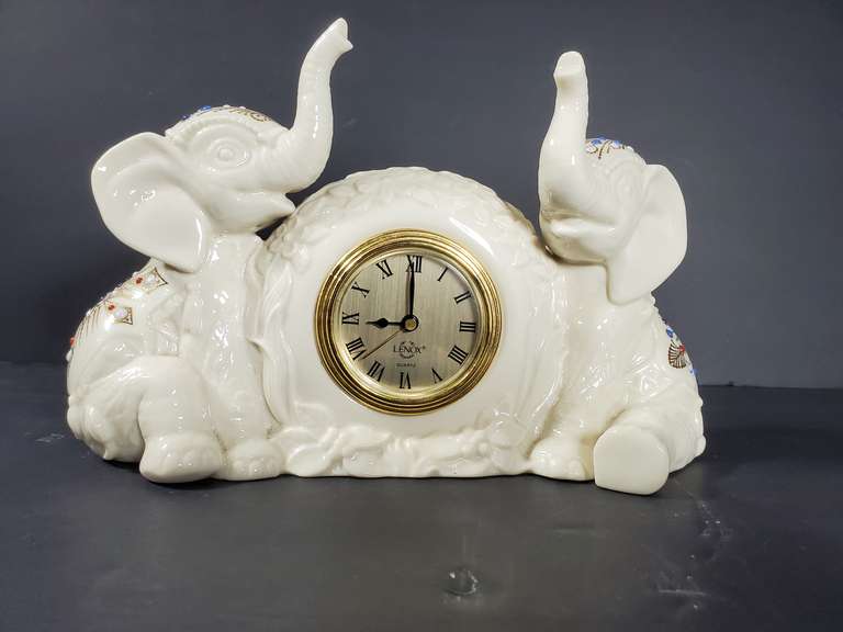 Lenox China Elephant Clock