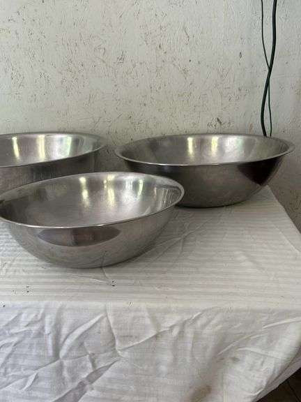 Commercial Sized Stainless Mixing Bowls