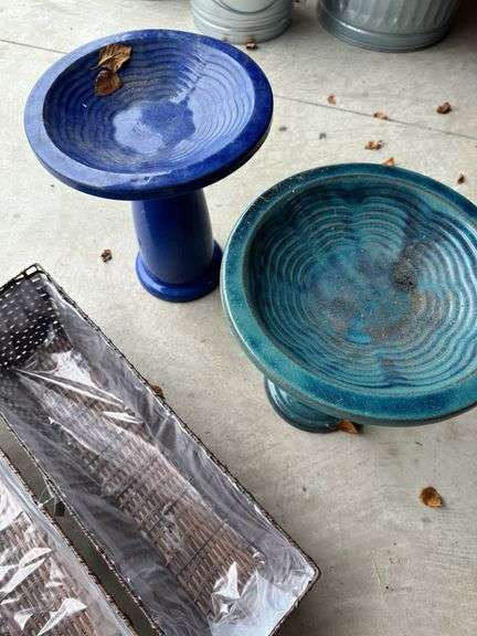 2 bird baths etc