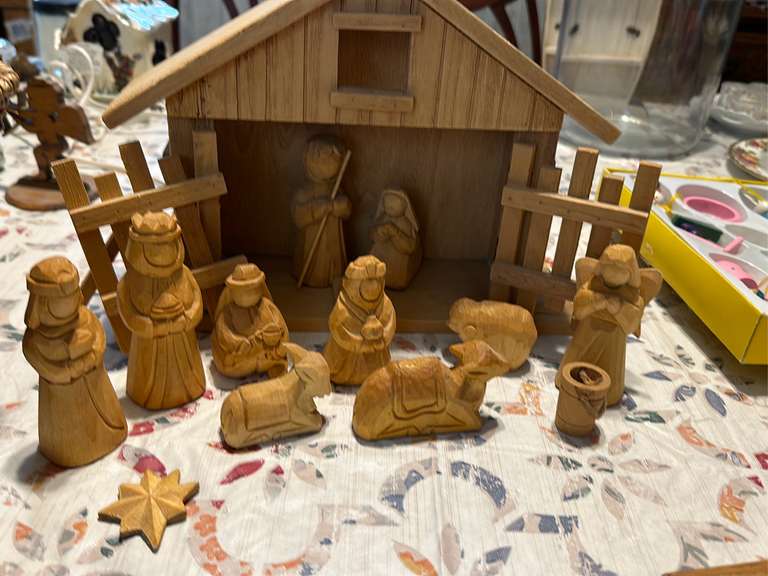 Wooden nativity