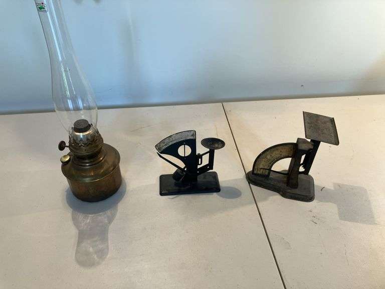 Egg scale, postal scale and lantern