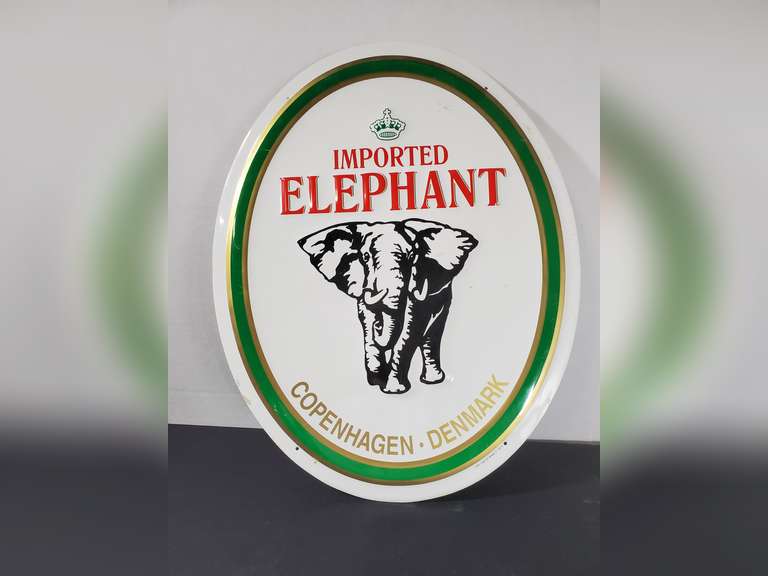 Metal Plaque - Imported Elephant - Copenhagen Denmark