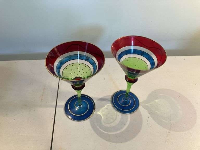 Six martini glasses like new