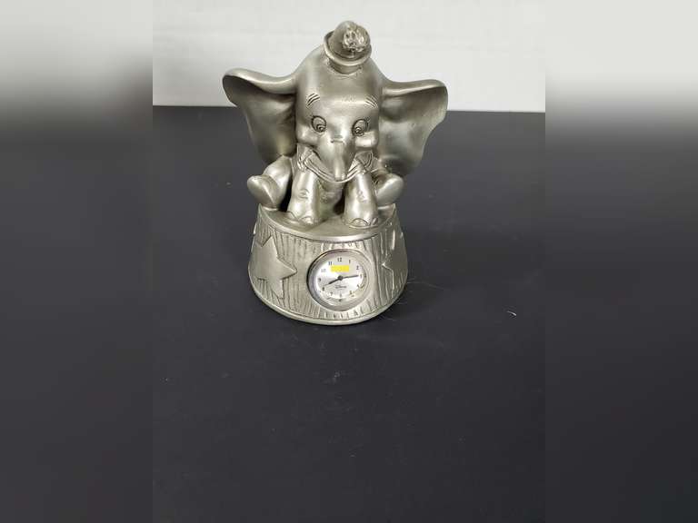 Pewter Mini Disney Dumbo Mini Clock
