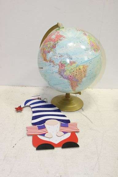 Globe Stand & 4th of July Gnome