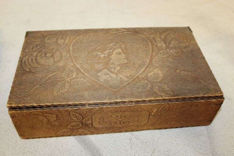 Antique Carved Wood Box