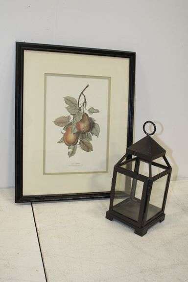 Framed Peach Print & Lantern