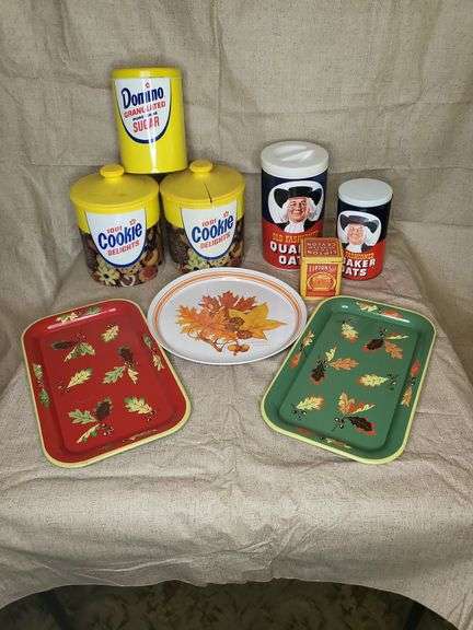 Vintage Metal Canisters and Trays