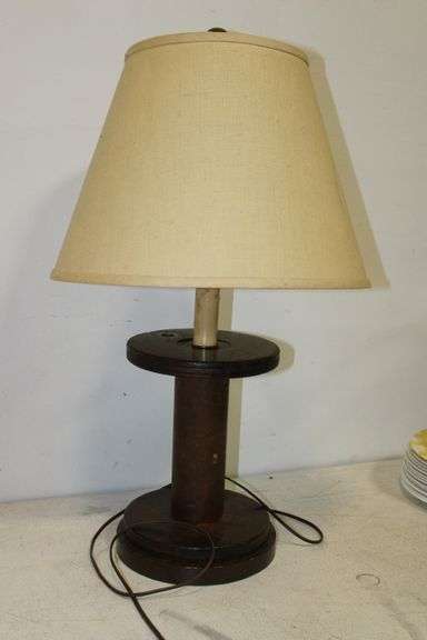 Wooden Spool Lamp