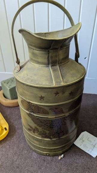Painted Antique Oil/Gas Can with Eagle Motif