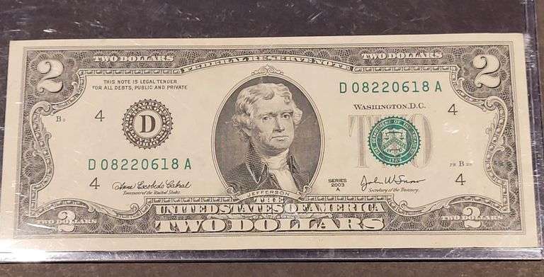 2 Dollar Bill Series 2003