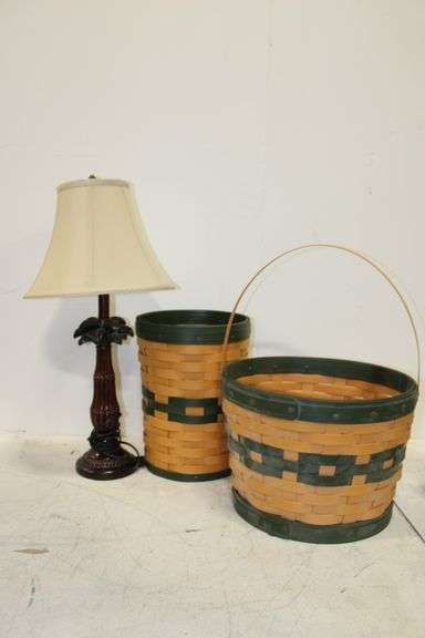 Palm Tree Lamp & Baskets