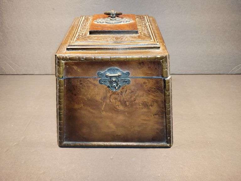 Larger Wooden Box with lid and latch.