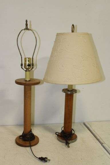 Wooden Spool Lamps