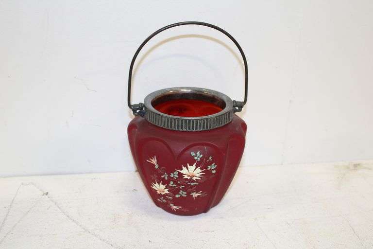 Antique Glass Biscuit Jar