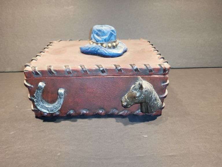 Western Trinket Box - Heavy - with Lid.