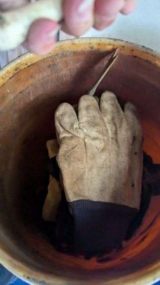 Bucket and gloves