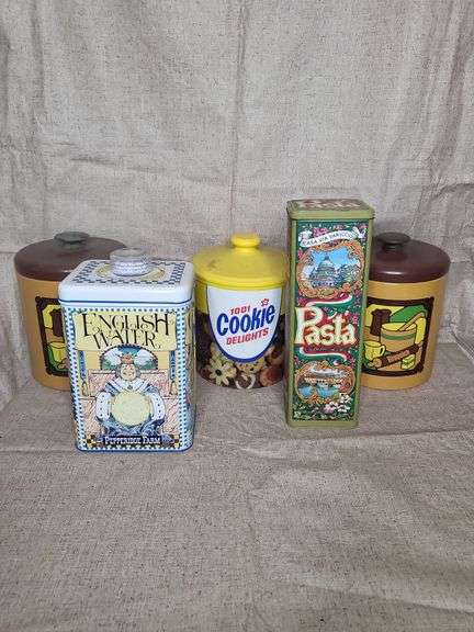 Large Classic Brand Tin Canisters