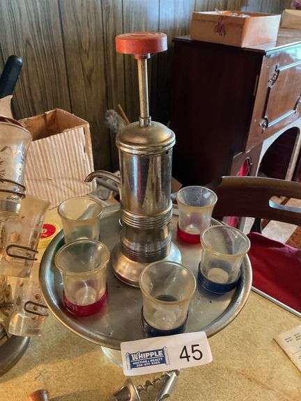 Vintage Liquor Dispenser & Items
