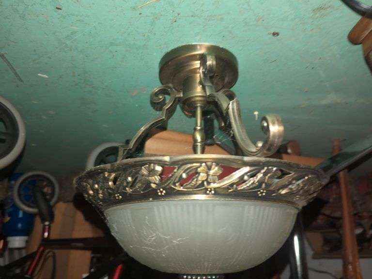 Antique Brass Reproduction Hanging Light Fixture