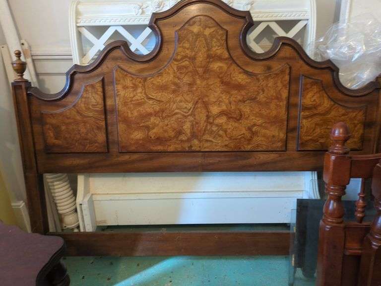 Victorian Style Burl Wood Headboard