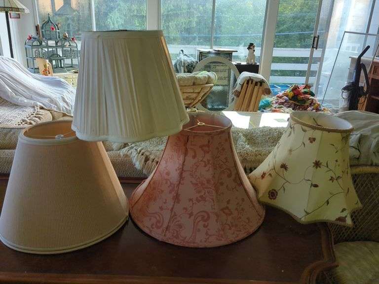 Collection of Four Fabric Lamp Shades