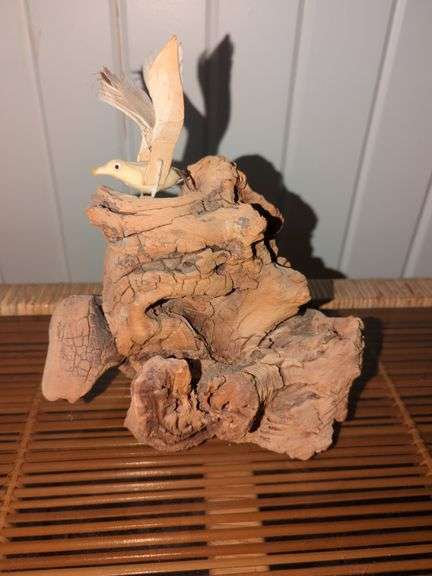 MCM Driftwood Seagull Sculpture