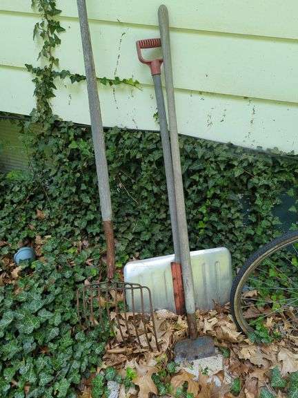 Shovel, Pitchfork and Garden Hoe