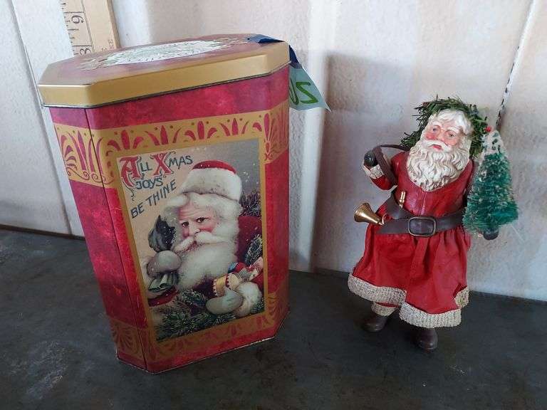Treasured Memories Santa and Tin