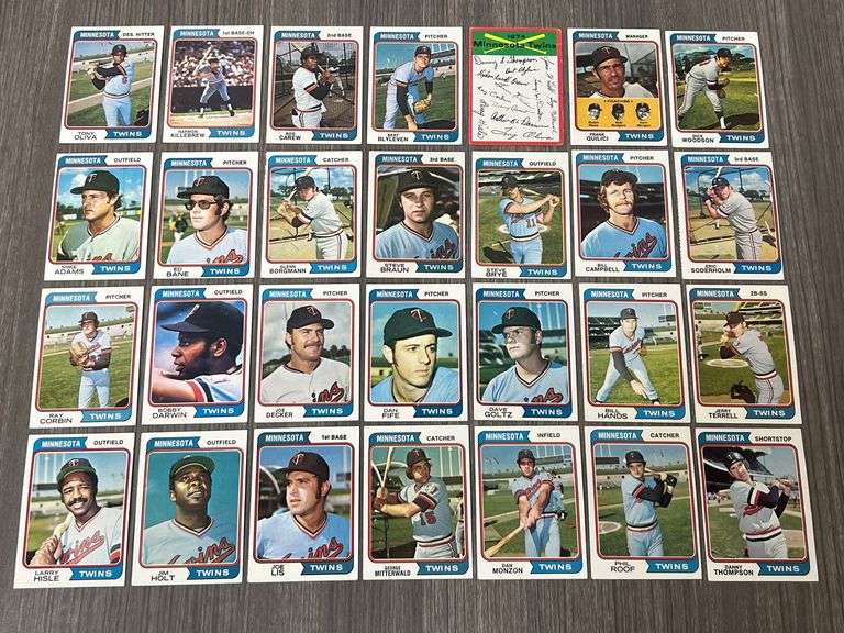 Minnesota Twins 1974 Topps Team Set
