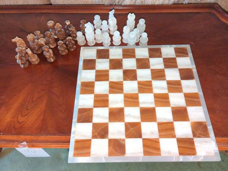 Handcrafted Marble Chess Board & Pieces