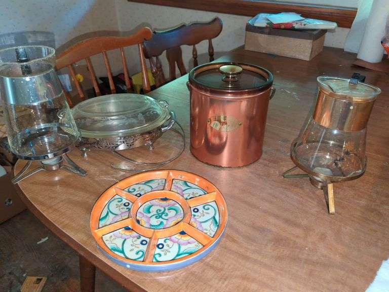 Vintage Coffee Pitchers, Serving Platters and Ice Bucket