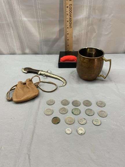 Knife, Mug & Coins
